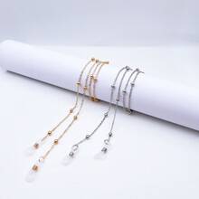 Delicate Eyeglass Cord, Colorful Fashion Safety Chain/New - Dourado + Prata - View 1
