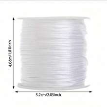 1 rollo de 450 cm de cuerda elástica de nailon con cuentas, hilo elástico de polipropileno para hacer manualidades, joyería y accesorios DIY - A - Ver 2