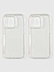 2pcs Clear Phone Case Compatible With Iphone&Galaxy - Clear - View 48