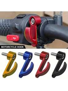 1pc Universal Motorcycle Storage Hook - Helmet Bag Holder - CNC Aluminum - Single Hole Handlebar Adapter - Motorcycle Accessory - Multicolor - View 4