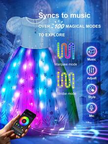 Kids Dress Up Costume, Girls Light Up Princess Dress, Christmas Costumes With Blue Cape, For Halloween And Birthday Party, Cosplay Costume - Blue - View 4