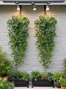 Artificial Dracaena, Fake Potted Datura Vine, Artificial Dracaena, Fake Green Plants, Suitable For Home, Living Room, Indoor And Outdoor Decoration, Suitable For Indoor, Outdoor, Photo Frame Decoration, Room, Kitchen, Home, Wedding, Bedroom Decoration (Excluding Flower Pot) - Multicolor - View 8