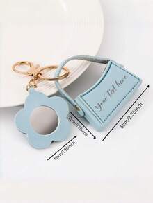 مرآة مدمجة مزخرفة بالزهور مع خيار النص المخصص! مصنوعة من أزهار بريقة متلألئة، مرآة صغيرة محمولة. سهلة التثبيت على الحقائب والحقائب اليدوية الصغيرة المنحنية. سلسلة مفاتيح، سلسلة مفاتيح السيارة، اكسسوارات السفر