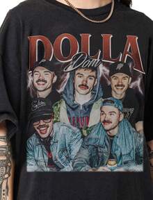 Retro 90s Vintage Dom Dolla Bootleg T-Shirt, Dom Dolla Graphic Retro Tee, Dom Dolla Gifts For Women - 黑色 - 查看 1