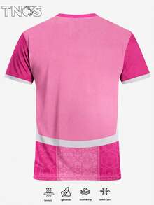 Morocco Men's Soccer Jersey & Outdoor Sports Fitness Running Soccer T-Shirt, Suitable For Soccer Training, Match, Soccer Enthusiasts, Men's Gift - Pink - View 3
