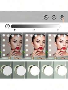 Juego de 10 espejos de maquillaje con luz, bombillas LED de maquillaje ajustables en tres colores, espejo de maquillaje de escritorio con iluminación USB, enchufe USB, para iluminación de maquillaje diaria - 10 piezas - Ver 7