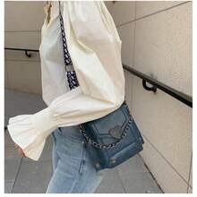 Women's Crossbody Bag With Keychain And Cell Phone Holder - Navy Blue - View 3