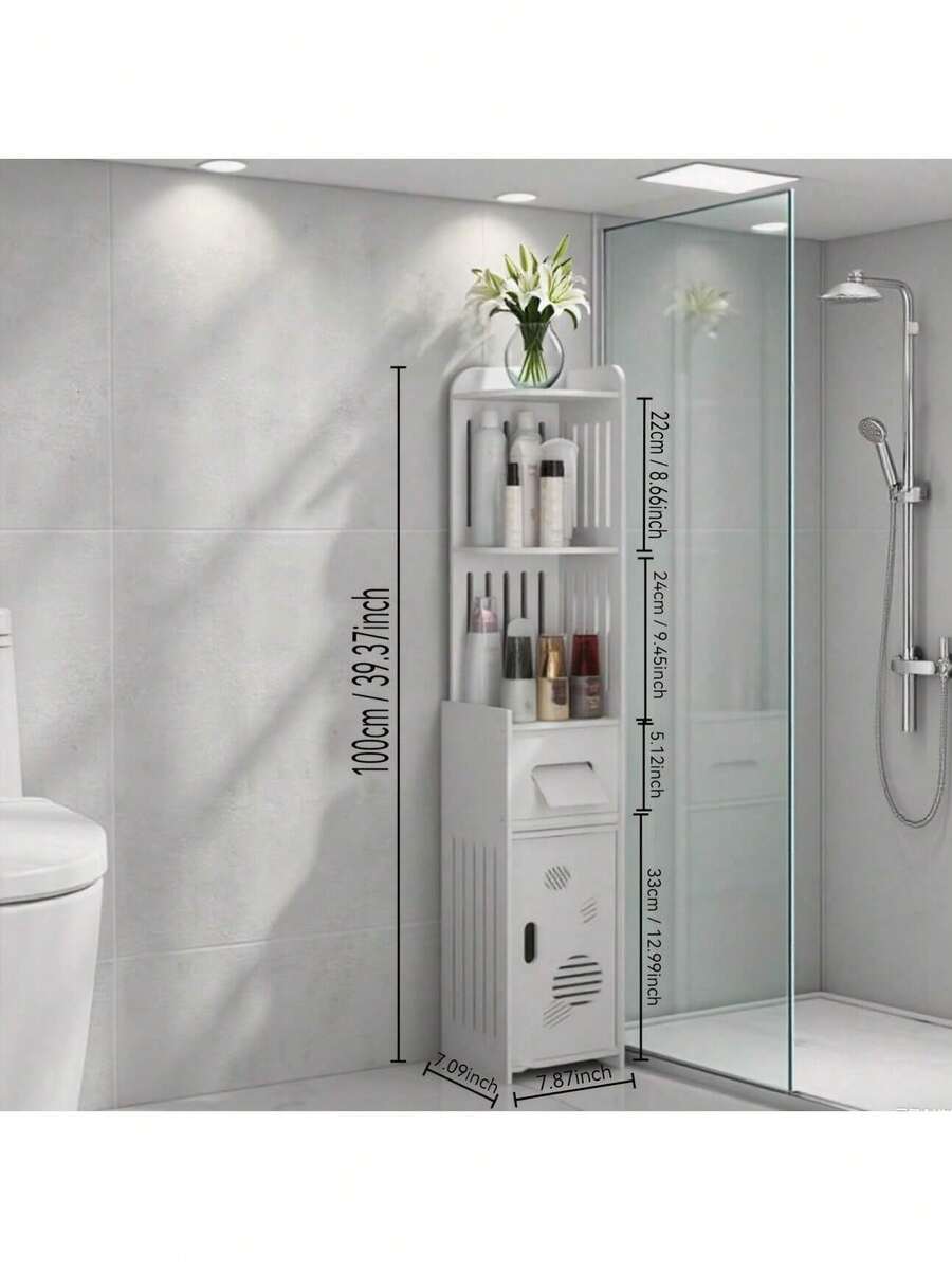 Senmeo 1 PC Large-Capacity Bathroom Storage Box, Toilet Paper Storage Box, Waterproof & Dustproof Commercial Bathroom Storage Box, Easy To Install, Suitable For Kitchen/Bedroom/Living Room/Dining Room And Commercial Places - White - View 1