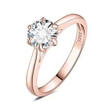 JewelryPalace Classic 0.5-2ct Round Cut Moissanite Solitaire Engagement Rings For Women, 14K White Yellow Rose Gold Plated 925 Sterling Silver Promise Ring, Simulated Diamond Anniversary Rings D-F VVS,RoseGoldPlated7 - 玫瑰金鍍層7 - 查看 1