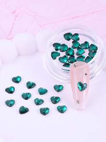 6 cajas de decoraciones de uñas con forma de corazón, accesorios de arte de uñas de resina clara y colorida con forma de corazón dulce, decoraciones para fiestas de San Valentín y Año Nuevo, suministros de arte de uñas para damas y niñas