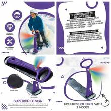 Winter Fun Ski Skate, Foldable Snow Scooter, Ski Skooter, Snow Sled, And Snowboard With U2013 Multi - Purpose Portable Sandboard, Snow Skate, And/ Sled All Ages - Purple - View 1