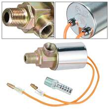 10A 金属电磁阀气喇叭阀，镀铬，1/4英寸软管，180 PSI，适用于汽车气喇叭配件 - 銀色 - 查看 2