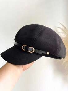 1 件女士无缝 PU 皮革贝雷帽，纯色云彩画家帽，报童帽，时尚百搭秋冬帽，适合户外、散步、滑雪、骑行、旅行、派对、日常使用 - 新G - 查看 19