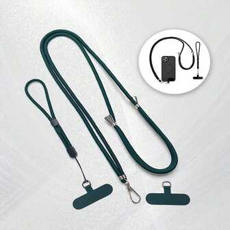 1 Set Minimalist Adjustable Long & Short Phone Lanyard Strap With Clip, Outdoor Halter, Wrist Strap, Anti-Lost, Anti-Drop, Portable Phone Lanyard