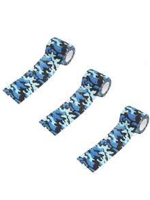 3Rolls Elastic Bandage Tape With Camo Patterns, Self-Adhesive Stretchable Sports And Pet Wrap, Durable Non-Woven Fabric For Gym - Multicolor - View 6
