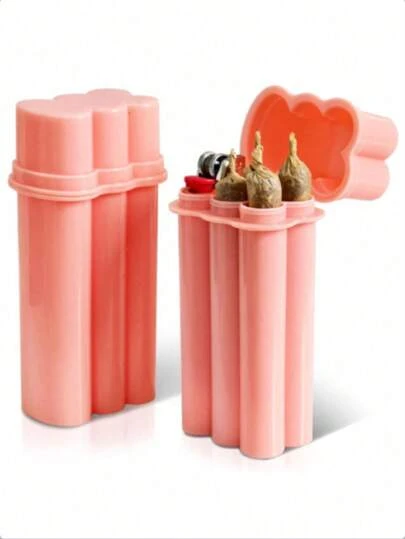 1pc Cigarette Case With Lighter, All-In-One Flip Cover Design, Large Capacity Tobacco Box, Suitable For Regular Size Cigarettes And Rolled Cigarettes