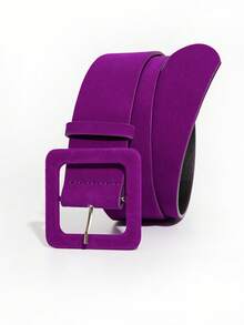 1条女士简约搭扣腰带，适合搭配连衣裙 - 紫色 - 查看 4