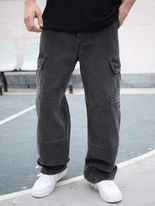 Logeqi® Jeans Vaqueros Azules Lavados De Moda Para Hombre - Negro - Ver 15