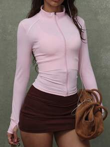 PinkTip 女士紧身塑形运动外套 - 适合户外、健身房和瑜伽拉伸 - 粉色 - 查看 2