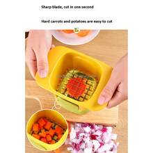 Multifunctional Stainless Steel Kitchen Knife, Potato Cutter For Slicing Onions, For Kitchen - Yellow - View 10