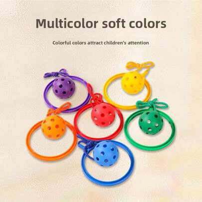 1个柠檬弹力球，单腿健身趣味训练器材，材质光滑，颜色柔和