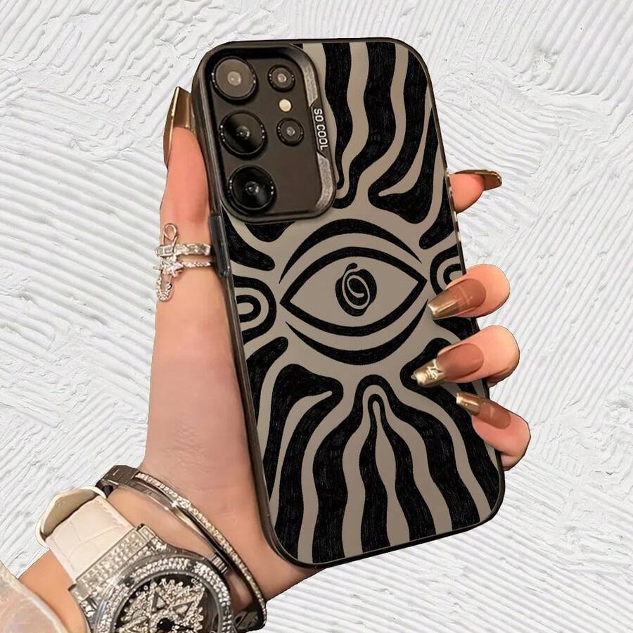 de teléfono con ojo hipnótico Impresión UV para iPhone 11/12/13/14/15/16 Plus/17 Pro Max (Regalos de Navidad seleccionados, regalos por el Día Nacional, regalos por el Día de la Independencia, regalos de San Valentín, regalos de cumpleaños, - Negro transparente - Ver 1