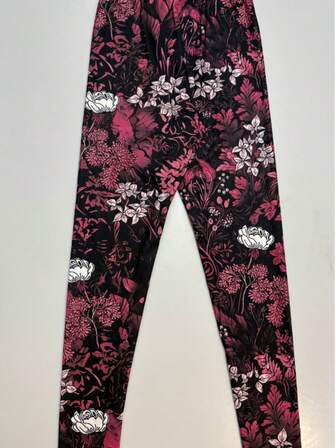 女士几何印花紧身打底裤，性感贴身针织面料，高腰全长紧身裤，适合所有季节