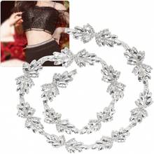 TOPINCN - Cadena de diamantes de imitación con forma de flor y diamantes de imitación para novia, con abalorio y adornos de diamantes de imitación para ropa, collar, decoración de orejas - 1 rojo - Ver 12