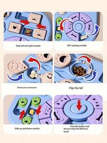 1pc Universal Interactive Treat Puzzle Ball, Suitable For Cats & Dogs | Bite-Resistant, Quiet, Washable | For Home Alone, Training, And Killing Time | Odorless Material, Non-Slip Stable | Category: Cat & Dog Toys, Dog Puzzle Toys, Cat & Dog Puzzle Toys, Food Bowls, Interactive Training, Feeding Supplies, Anti-Choke Feeders, Slow Feeder Bowls - Multicolor - View 12