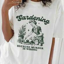 Camiseta de jardinería porque está mal Wo, camiseta extragrande con estampado Kawa, camiseta estética Haruku, ropa urbana Egirl.JPG220g WoM-en's 100% Cotton T-Shirt - Feminine and Comfortable FiT-Suitable for all people, whether woM-en or M-enhigh-quality durable fabric suitable for all seans,ft to the touch but built to lastBreathabletops woM.en fall outfiT.S for woM.en vaC.Ation outfiT.S woM.en halloween costume - Blanco - Ver 1