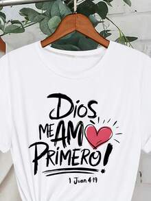 女士休闲短袖圆领T恤 白色 夏季 - 白色 - 查看 3