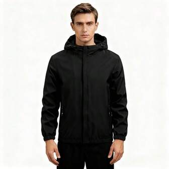 2025 男士连帽雨衣，时尚防风户外休闲徒步及运动探险服