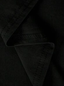 Plus Size Women V-Neck Short Sleeve Casual Solid Color T-Shirt Dress - Black - View 3