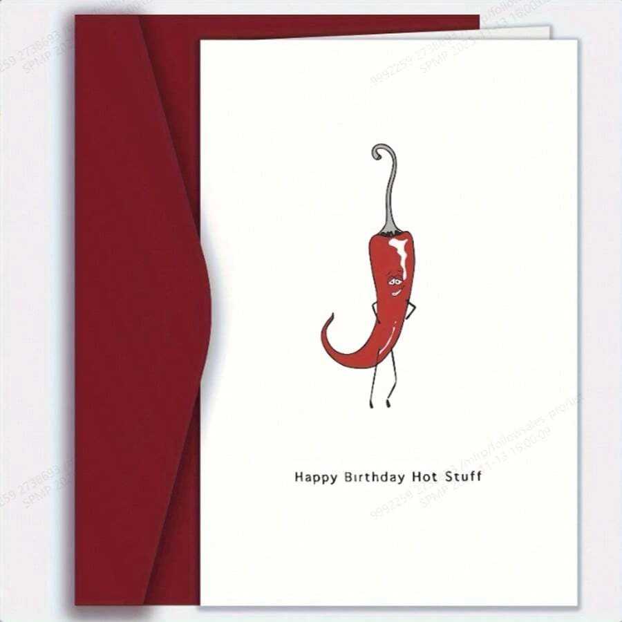 Perfect Birthday Card For Him/Her - Funny & Creative Cartoon Plant Design, English Text, Daily Office Supplies - A - View 1