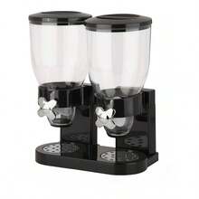 Dry Food Storage Container Dispenser, Plastic Cereal Dispenser With Flip Lid, Reusable Round Multi-Purpose Snack, Cereal And Nut Organizer Box - Multicolor - View 8