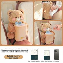 1 pieza Caja de pañuelos con diseño de oso y conejo, dispensador de pañuelos 2 en 1, dispensador de pañuelos portátil e impermeable con diseño de dibujos animados para coche/hogar/baño, decoración del hogar, organizador de escritorio, artículo para el hogar, decoración de dormitorio, accesorio de cocina - Multicolor - Ver 12