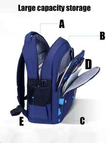 新款轻便经典儿童背包，大容量学生背包，大容量防水背包，高强度反光条设计，适合旅行，大容量收纳，高效学习 - 彩色 - 查看 5