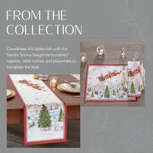 Home Fashions Santa Snowy Sleighride - Mantel de Navidad y Navidad, 60x 84 Pulgadas, Rectangular - Repisa (1) + 213,4 x 152,4 cm (Rectangular) - Ver 6