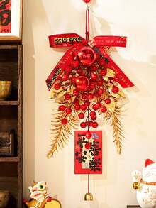 1pc 2026 New Year Auspicious Fruit Pendant, Chinese New Year Porch Pendant, Spring Festival New Year Kitchen Cabinet Decor, Window Wall Front Door Decor, Small Christmas Wreath - Compact Christmas Wreath For Indoor Use, Fireplace Window Farmhouse Indoor Home Decor New Year Room Decoration - Multicolor - View 6