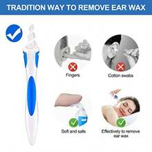 TYUI Q Grips Ear Wax Removal 2025 Q Grips Earwax Removal Tool Spiral Ear Wax Removal Tool Reusable Earwax Removal Kit  Soft Ear Cleaner With 16 Pcs Soft Replacemen - như hình ảnh - Xem 2