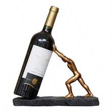 1 Peça Elegante Estátua de Hércules em Resina Estilo Europeu - Suporte para Vinhos, Design de Figura Criativa de Luxo, Perfeito para Decoração Residencial e de Escritório, Ideal para Estante de Livros ou Exposição em Adega de Vinhos, Adequado para Qualquer Decoração, Decoração de Ano Novo