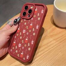 Funda protectora de TPU antienvejecimiento con estampado navideño en rojo vino, elegante y sencilla, funda protectora personalizada y creativa, anti-suciedad y duradera, diseño a prueba de golpes y anti-caídas, cubre completamente y es precisamente adecuada para Apple  17.17 Pro...17 Pro Max...17 Agua. 16.16 Pro...16 Pro Máx.16 más.. 15.15 Pro Max...15 Pro...15 más.. 14.14 Pro...14 más..14 Pro Max... 13.13 Pro...13 Pro Max...12.12 Pro...12 Pro Max...11.11 Pro...11 Pro Máx.XR.X.XS.XS máx.Se.MiNi Perfecto como regalo de aniversario o Navidad para parejas, mujeres, hijas e incluso novias y novios adolescentes - 2343 - Ver 4