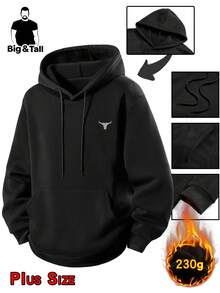 秋冬季薄款天鹅绒加大码男士连帽套头卫衣跑步休闲运动服