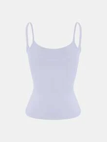 Sexy Backless Women's Camisole, Elastic Casual Spaghetti Strap Tank Top Summer - Lilac Purple - View 6