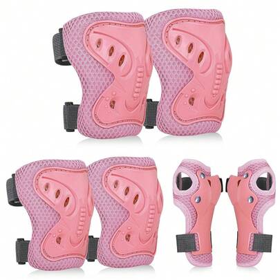 6件套护膝、护肘和护腕套装 - 专为轮滑、骑行、BMX自行车、滑板、直排轮滑、滑板车等运动设计