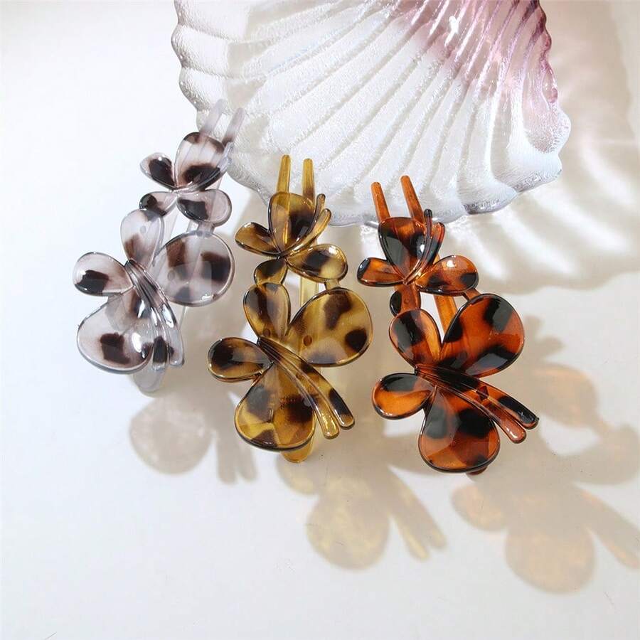 蝴蝶发夹 - 塑料夹，适合丸子头造型 | 时尚高端女士发饰、头部饰品、女士发饰、发夹、发卡