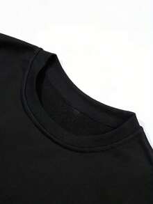 I Heart Jesus Printed Sweatshirt Oversized Crewneck Casual Religious Statement Top Comfortable Loose Fit Long Sleeve Pullover Women's Everyday Wear Faith Inspired Design Soft Cotton Blend Material Relaxed Silhouette Perfect For Church Outings Home Relaxation And Daily Activities - màu đen - Xem 3