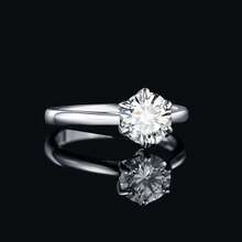 JewelryPalace Classic 0.5-2ct Round Cut Moissanite Solitaire Engagement Rings For Women, 14K White Yellow Rose Gold Plated 925 Sterling Silver Promise Ring, Simulated Diamond Anniversary Rings D-F VVS,SterlingSilver10 - SterlingSilver10 - 查看 4