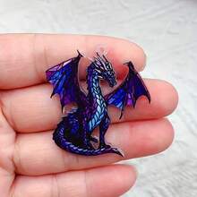 2 Pieces Acrylic Cartoon Dragon Ornaments Necklace Bracelet Earrings Pendant Handmade Accessories|Whimsical Dragon Design|Detailed Dragon Art - 10個 - 查看 4