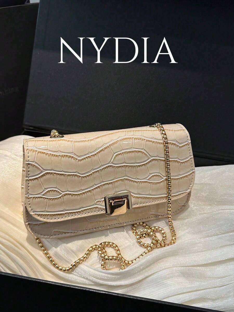 Modische, vielseitige Umhängetasche mit Klappe und Kette für den Stadtverkehr